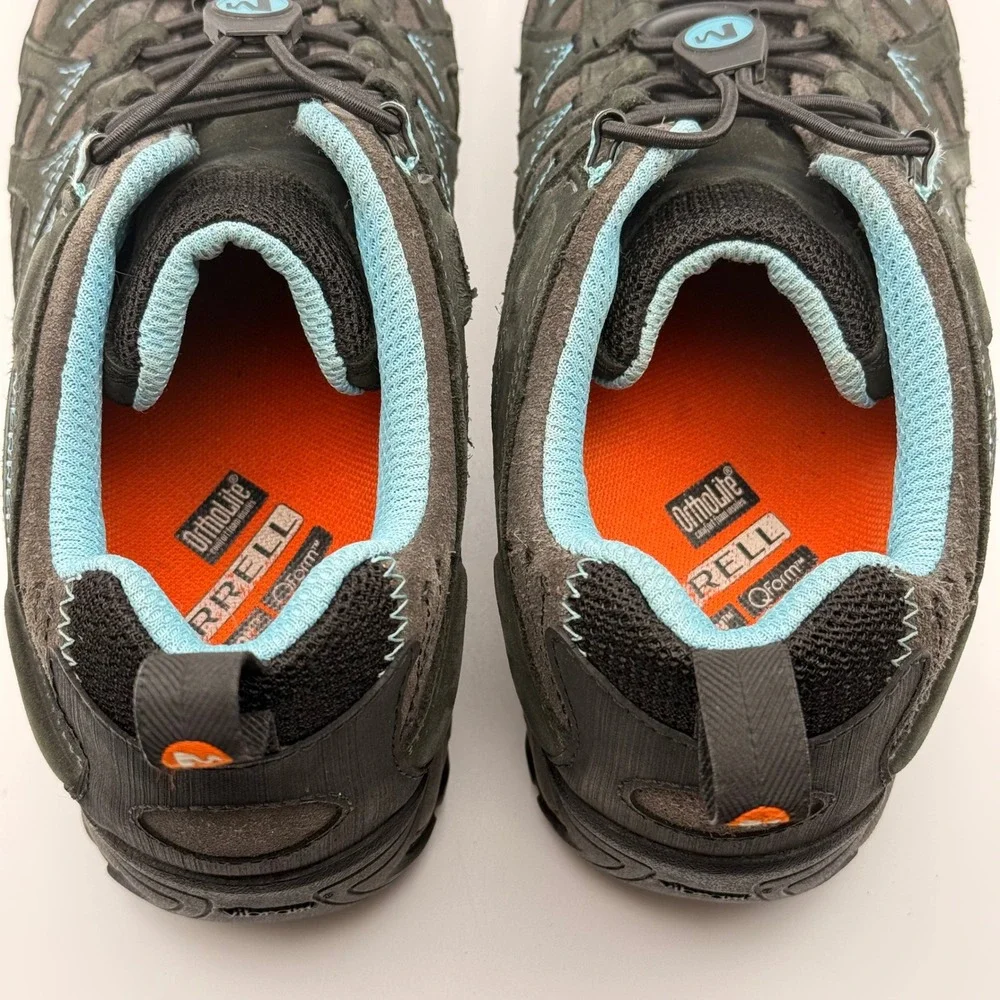 Merrell Women's Brown and Light Blue Athletic Trail Shoes